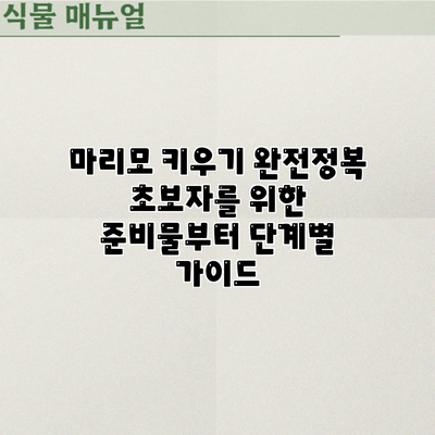 마리모 키우기 완전정복: 초보자를 위한 준비물부터 단계별 가이드