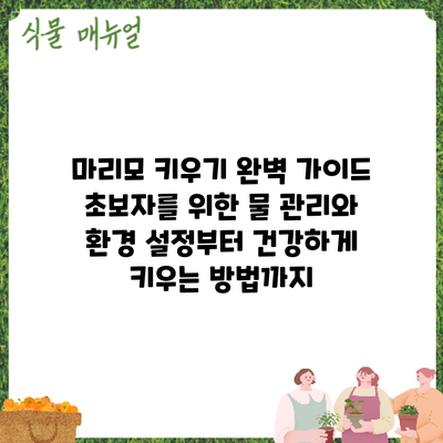 마리모 키우기 완벽 가이드: 초보자를 위한 물 관리와 환경 설정부터 건강하게 키우는 방법까지