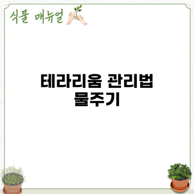 테라리움 관리법: 물주기