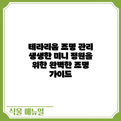 테라리움 조명 관리: 생생한 미니 정원을 위한 완벽한 조명 가이드