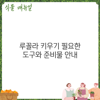 루꼴라 키우기: 필요한 도구와 준비물 안내