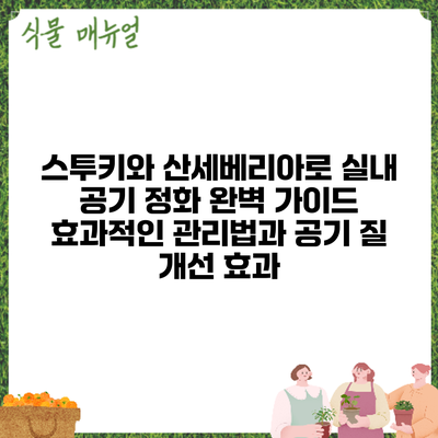 스투키와 산세베리아로 실내 공기 정화 완벽 가이드: 효과적인 관리법과 공기 질 개선 효과