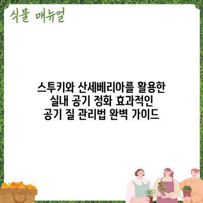 스투키와 산세베리아를 활용한 실내 공기 정화: 효과적인 공기 질 관리법 완벽 가이드