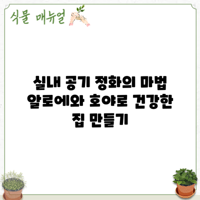 실내 공기 정화의 마법: 알로에와 호야로 건강한 집 만들기