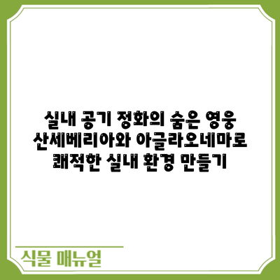 실내 공기 정화의 숨은 영웅: 산세베리아와 아글라오네마로 쾌적한 실내 환경 만들기