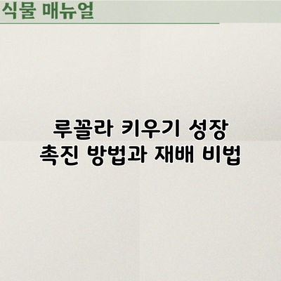 루꼴라 키우기: 성장 촉진 방법과 재배 비법