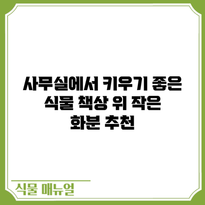 사무실에서 키우기 좋은 식물: 책상 위 작은 화분 추천