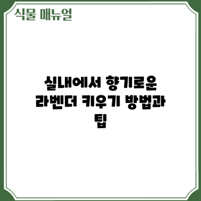 실내에서 향기로운 라벤더 키우기: 방법과 팁