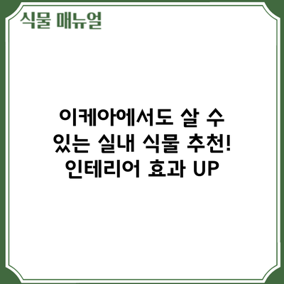 이케아에서도 살 수 있는 실내 식물 추천! 인테리어 효과 UP