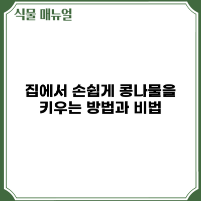집에서 손쉽게 콩나물을 키우는 방법과 비법
