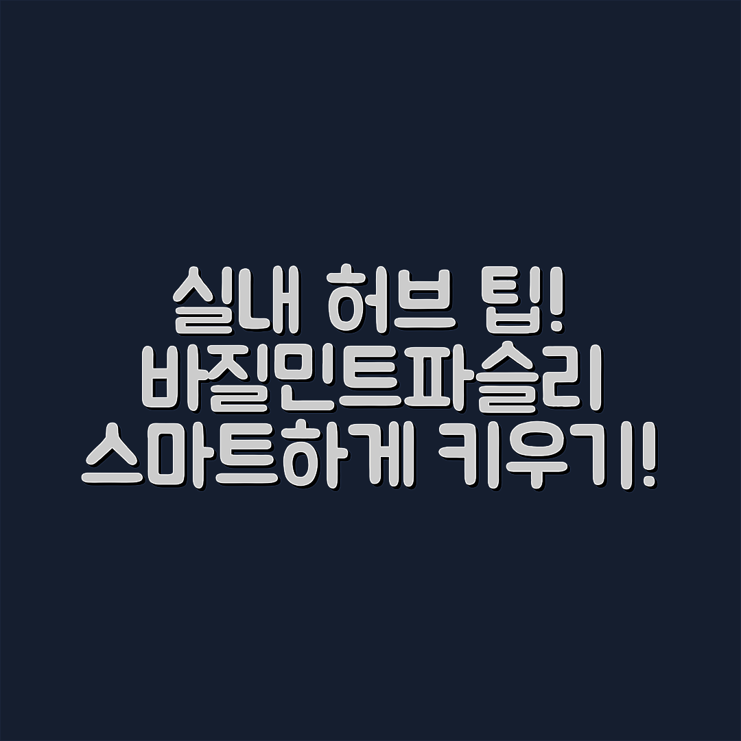 실내 허브 키우기, 바질·민트·파슬리 관리 비법은?