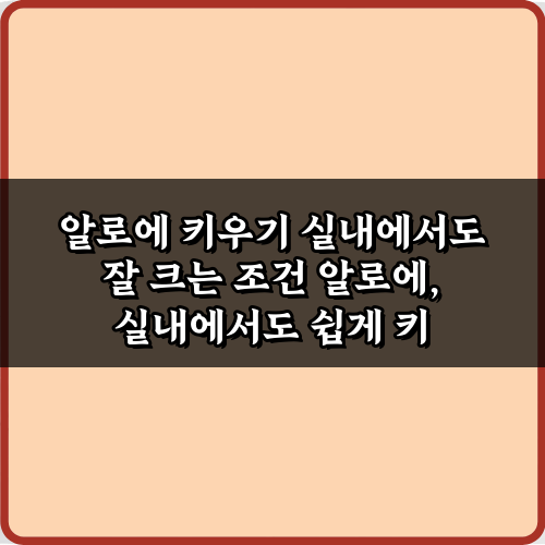 초보도 성공하는 알로에 키우기 실내에서도 잘 크는 조건 7가지