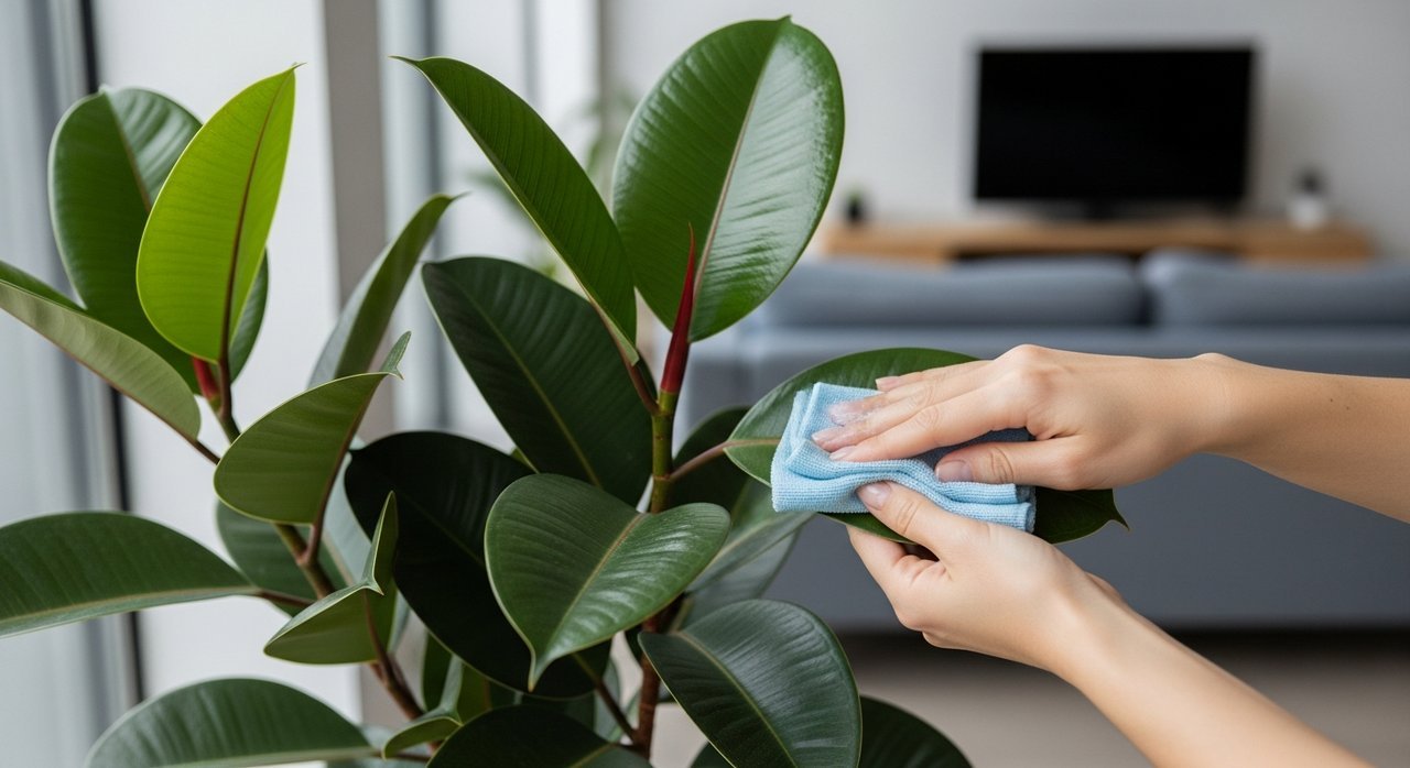 고무나무 실내에서 잎 광택 유지하는 방법, 전문가 5단계 비법