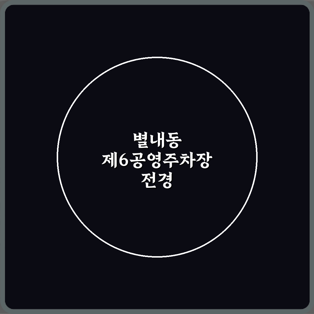 별내동노상 제6공영주차장 방문기 | 실사용자 상세 후기 리뷰